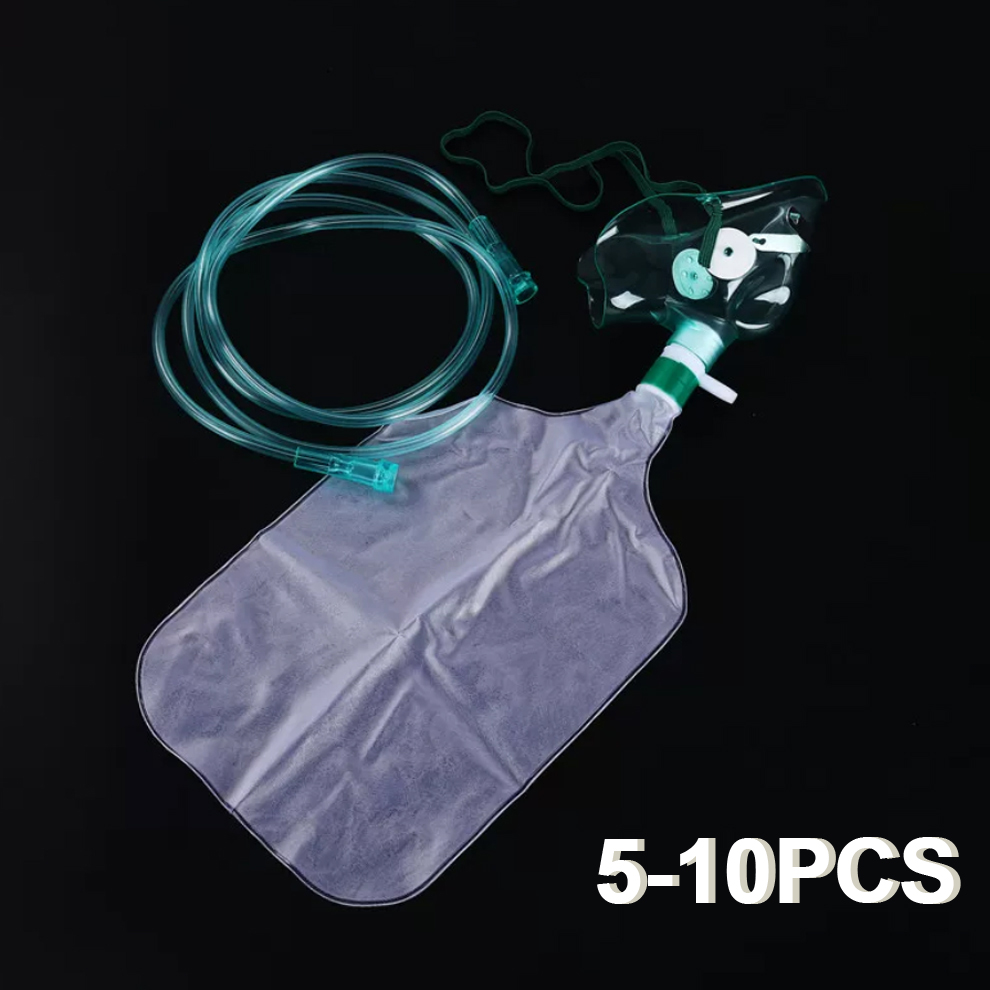 Oxygen Mask Reservoir Bag Adult - 5-10Pcs Masker Wajah Oksigen Konsentrasi Tinggi