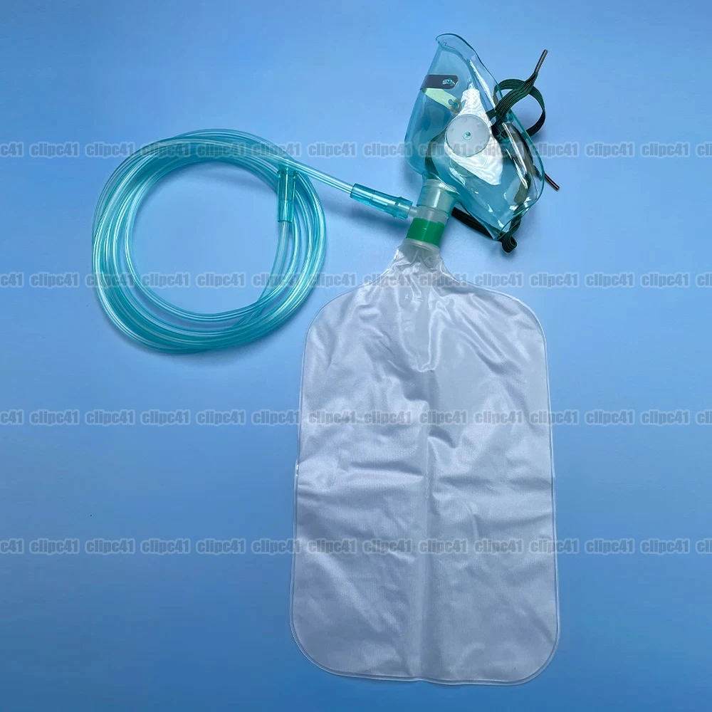 10 buah masker wajah oksigen d - Oxygen Mask Reservoir Bag Adult ulasan dan harga