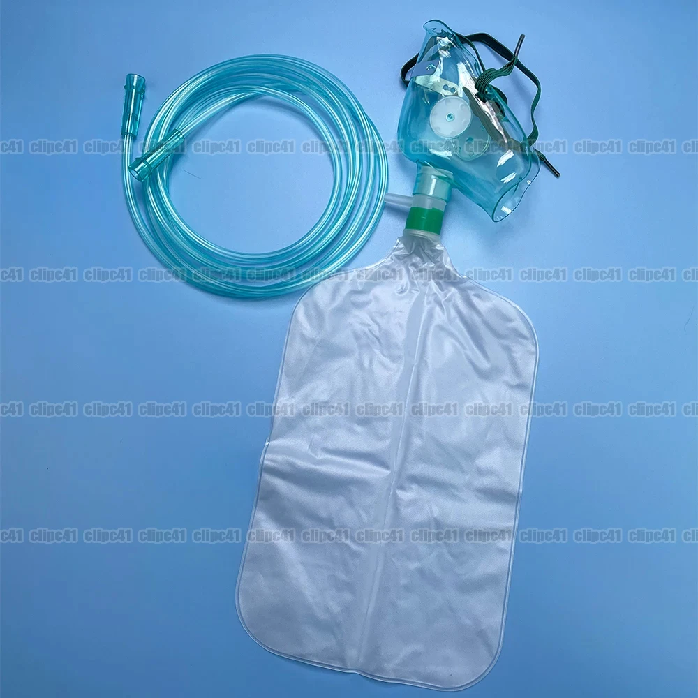 10 buah masker wajah oksigen d - Oxygen Mask Reservoir Bag Adult ulasan dan harga
