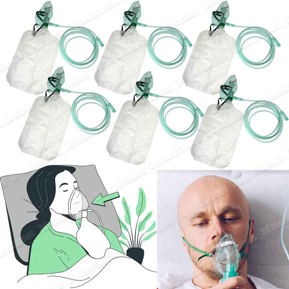 5-20Pcs Masker Oksigen Sekali  - Oxygen Mask Reservoir Bag Adult ulasan dan harga