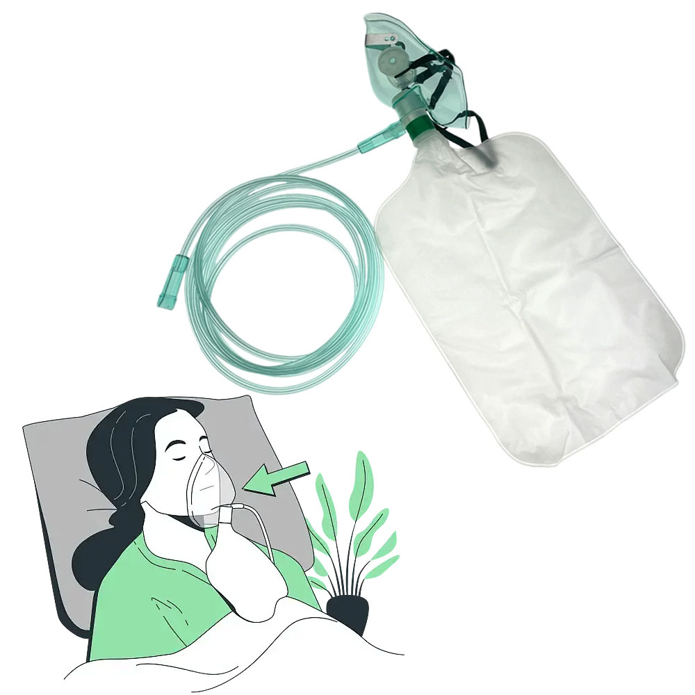 5-20Pcs Masker Oksigen Sekali  - Oxygen Mask Reservoir Bag Adult ulasan dan harga